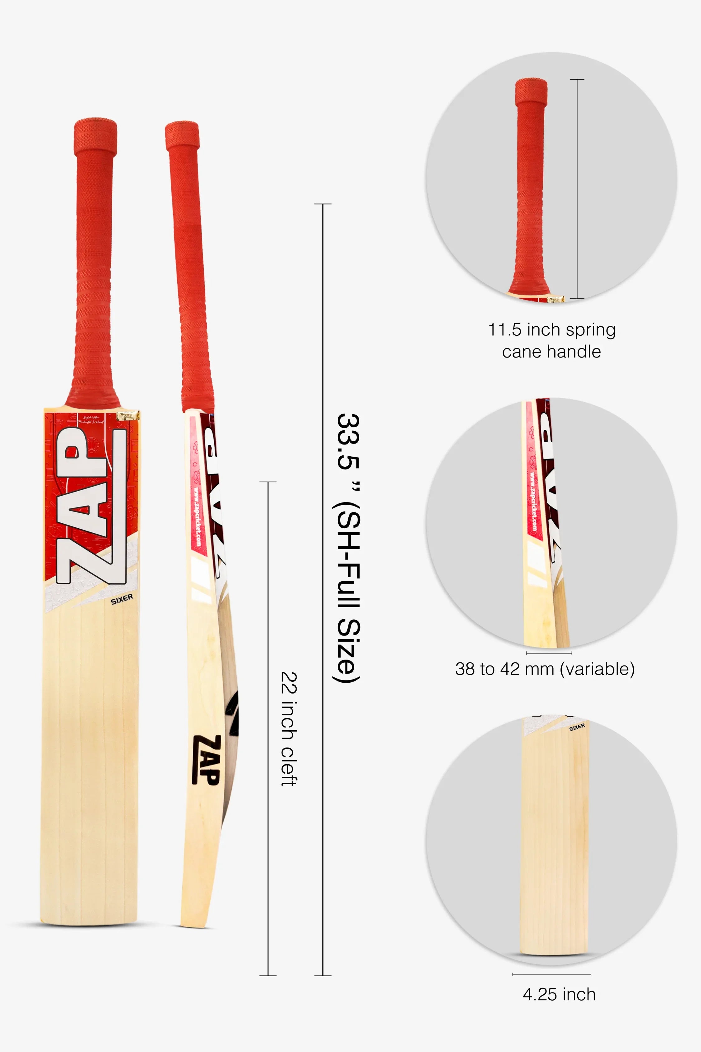 ZAP Classic Sixer English Willow Bat-1